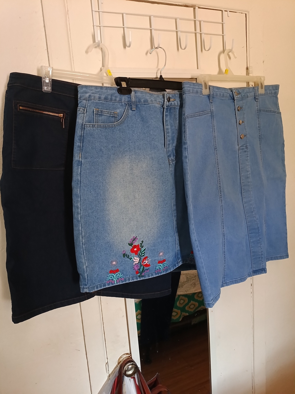 Three Denim Skirts (Shein & Chico's)